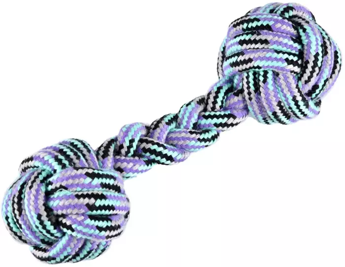 Гантель из каната плетеная NUNBELL для собак 20*6 см средняя цвета в ассортименте 31019-0198 - фото 25259
