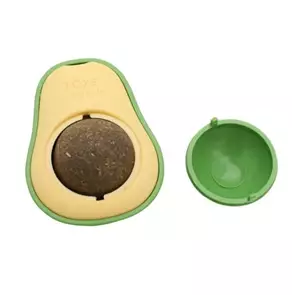 Игрушка для кошек Wogy Авокадо 6х4см с вращающимся мятным шариком на липкой ленте